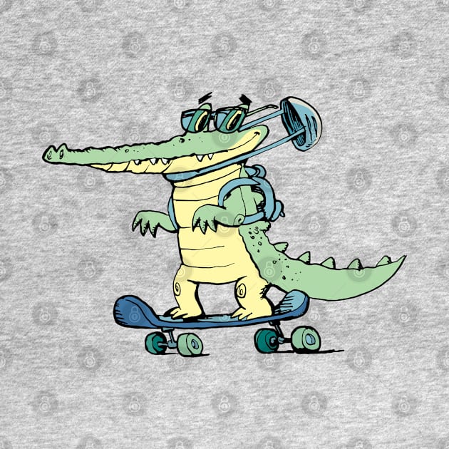 crocodile skater king of asphalt on the street by duxpavlic